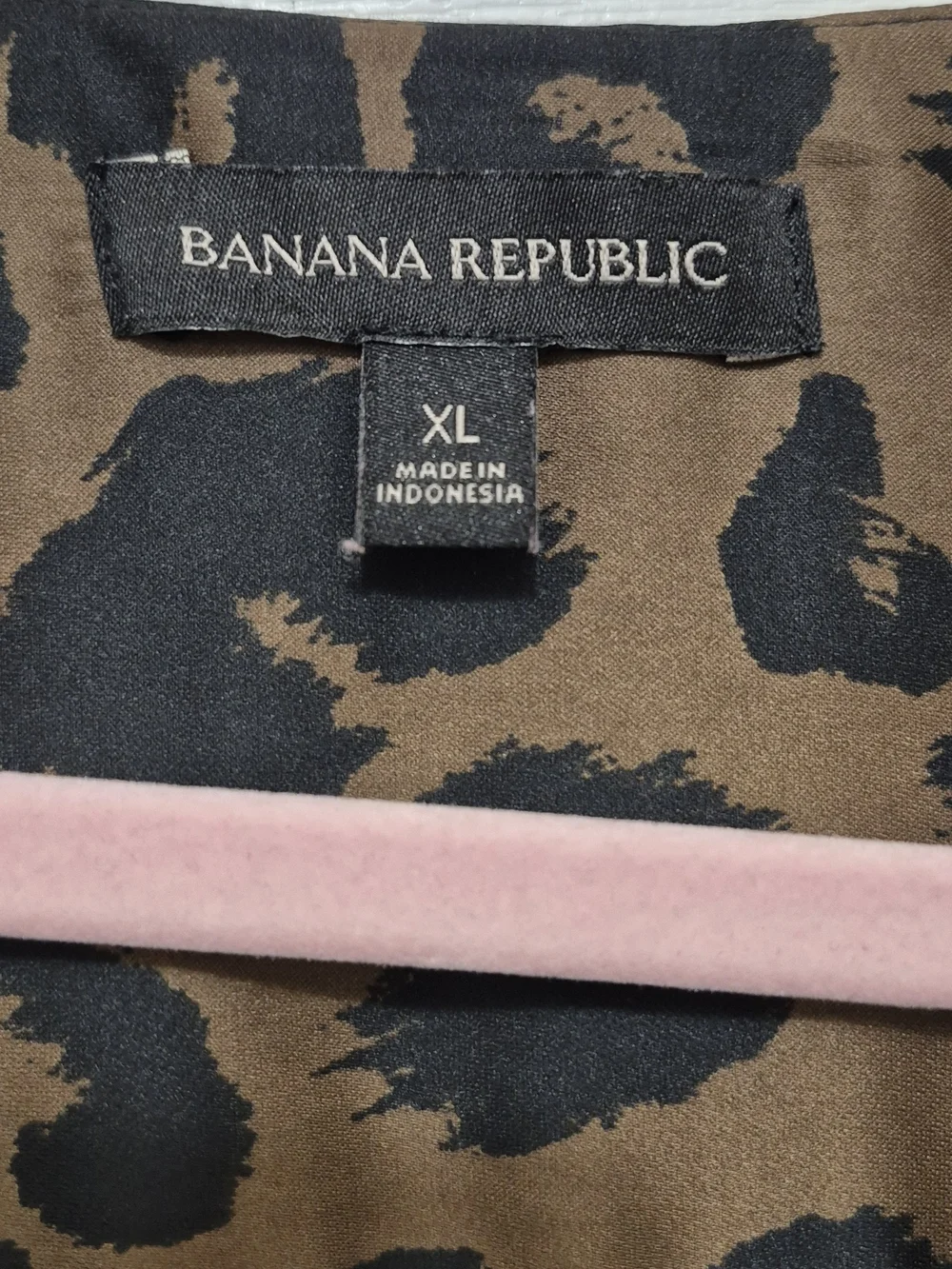 Banana Republic Brown and Black Leopard Print Tie-Waist Blouse